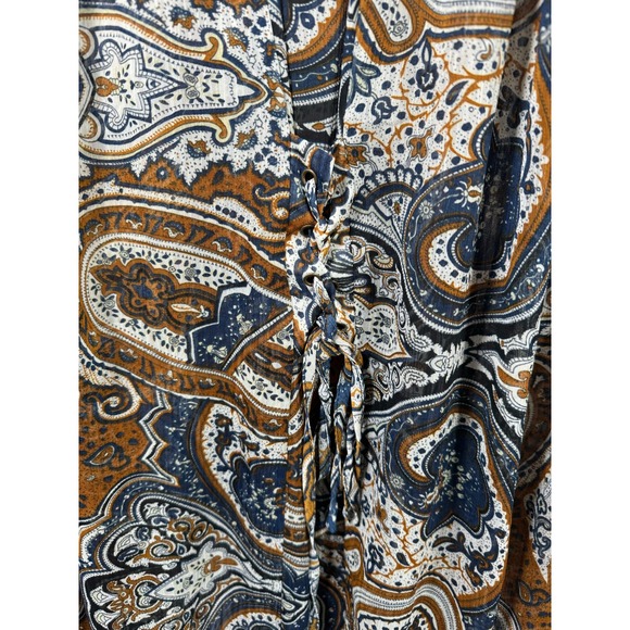 Anthropologie Blu Pepper Off Shoulder Boho Smock Flounse Cowgirl Blouse Women M - Picture 7 of 12